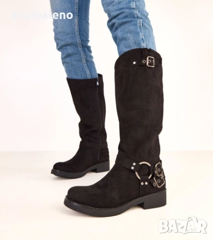 Дамски ботуши с декоративни катарами Merena, снимка 4 - Дамски ботуши - 52167894