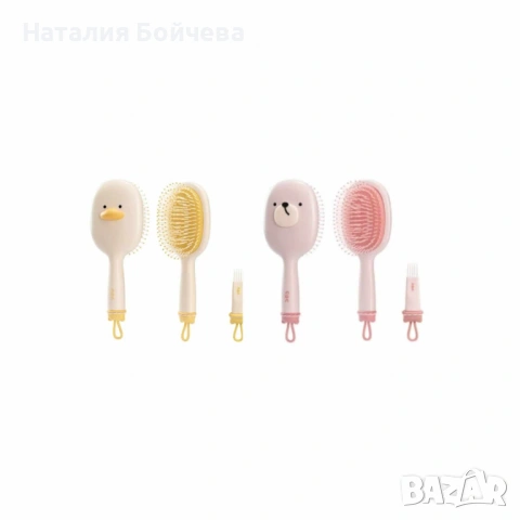 Четка за коса с четчица за почистване в два забавни варианта, снимка 3 - Шноли, диадеми, ленти - 53381906
