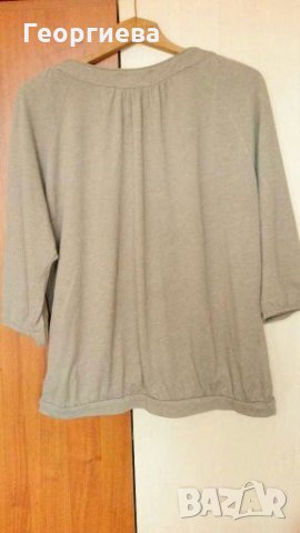 Фина бежова блуза 🍀👚46 - XL🍀👚арт.546, снимка 2 - Блузи с дълъг ръкав и пуловери - 28247719