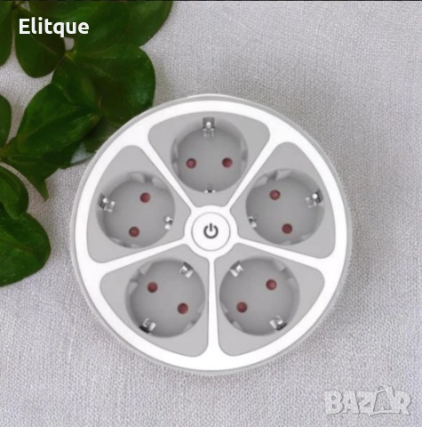 Кръгъл разклонител Muhler с ключ 5 гнезда, 1,5 метра, снимка 2 - Други стоки за дома - 53203310