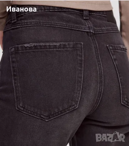 Черни дънки с прав крачол, снимка 3 - Дънки - 48166874