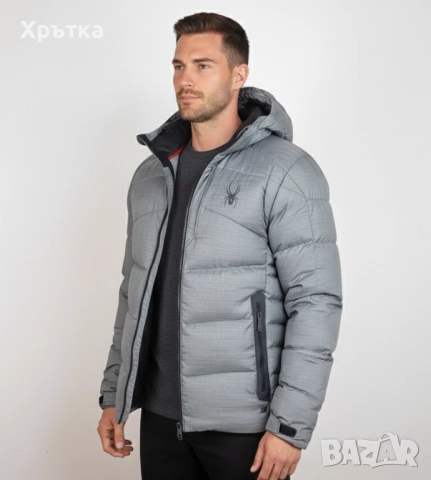 Spyder - Оригинално мъжко яке с естествен пух размер S-M, снимка 2 - Якета - 49558961