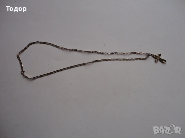 Позлатено колие верижка с кръст 750 C@G, снимка 3 - Колиета, медальони, синджири - 53062924