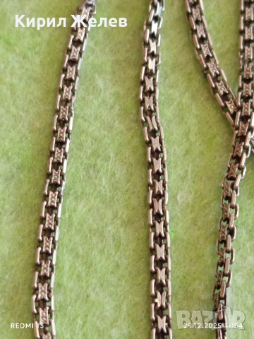 Сребърен ланец с плетка Лисича опашка елегантен стилен дизайн 24234, снимка 3 - Колиета, медальони, синджири - 52926310