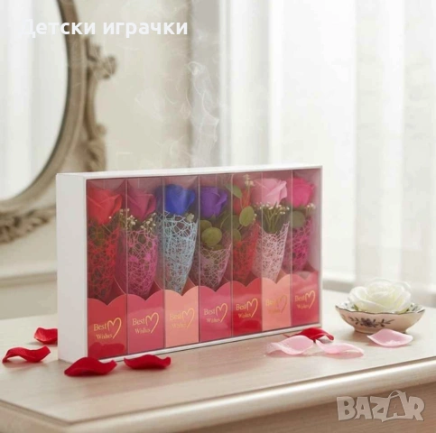 Роза изкуствено декоративно цвете в кутия, за подарък, за жена , снимка 3 - Други - 53091461