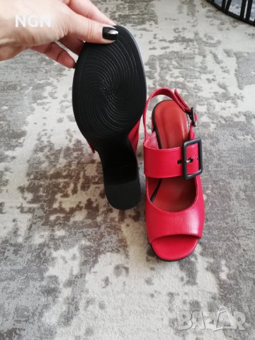 Модерни дамски сандали в червен цвят. Промо цена само 69.00 лева. , снимка 6 - Сандали - 33666977