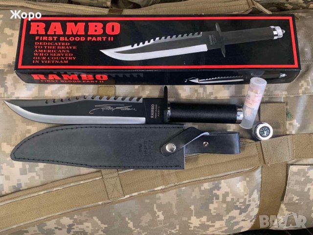 Нож RAMBO+Подарък—Гривна за Оцеляване, снимка 2 - Ножове - 44131472