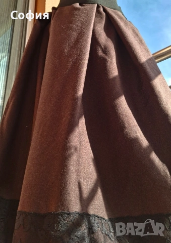 Нова,кафява вълнена пола ,р-р С/М/Л+подарък, снимка 3 - Поли - 53065295