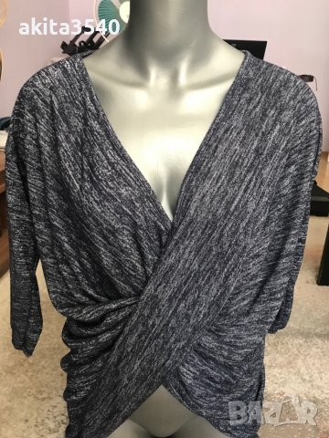 Сива асиметрична блуза, снимка 6 - Блузи с дълъг ръкав и пуловери - 38037205
