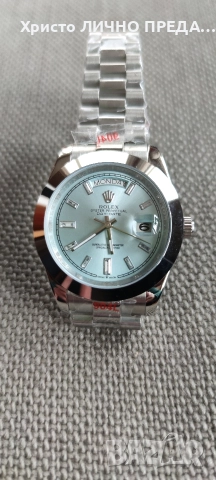 Rolex Oyster Perpetual Day-Date 40 Platinum Factory Baguette Diamonds ice blue 💙 dial 228206 UNISEX, снимка 7 - Мъжки - 52900323