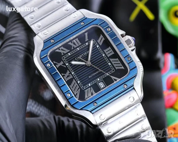 Мъжки часовник Cartier Santos de Cartier с автоматичен механизъм, снимка 2 - Мъжки - 51399360