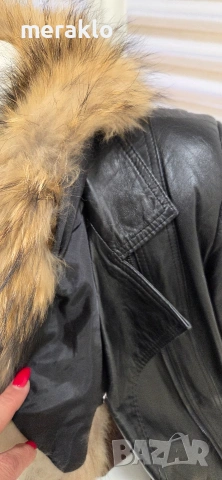 дамско яке, естествена кожа и яка от лисица , снимка 4 - Якета - 53339502