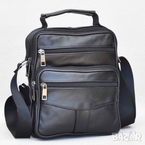 Луксозна мъжка кожен чанта от естествена кожа Medium размер -, снимка 1 - Чанти - 26222037