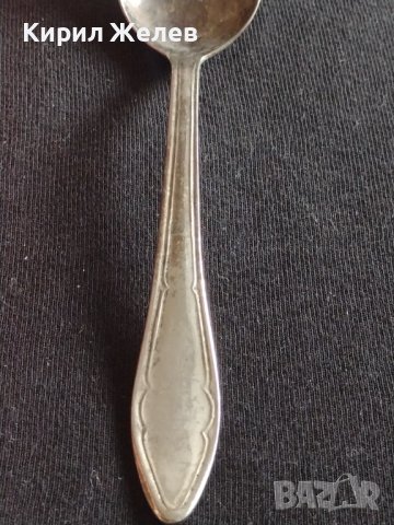 Лъжичка за кафе, чай стара качество и стил с печат П. ДЕНЕВ НЕРЪЖДАЕМА 31656, снимка 2 - Прибори за хранене, готвене и сервиране - 43813499