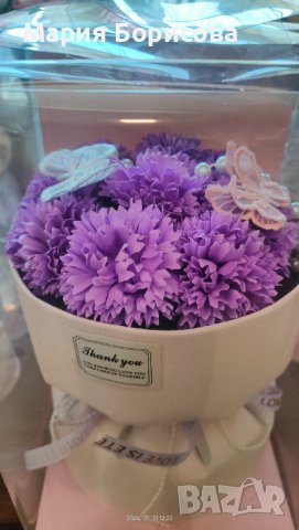 Букет от сапунени цветя, снимка 5 - Романтични подаръци - 44070486