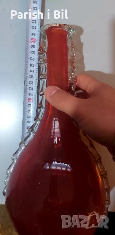 Червена стъклена ваза, снимка 7 - Вази - 38875103