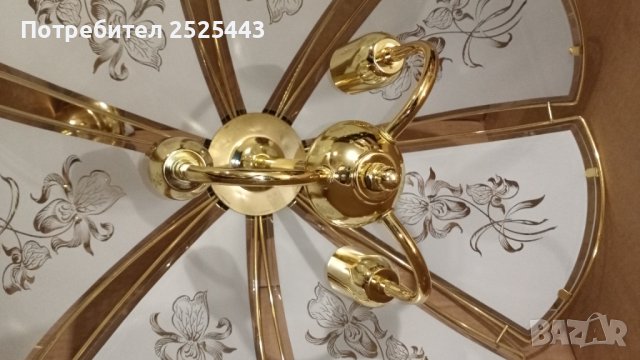 Абажур (полилей) - метален със 7 стъкла, снимка 3 - Лампи за таван - 44006625