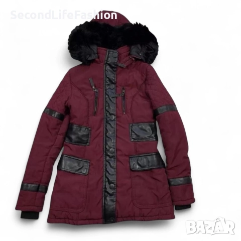 Дамско зимно яке Navahoo с подплата, топло, цвят Бордо размер XS.
