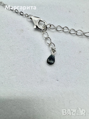 Сребърно колие с мойсанит (диамант) 1 карат, снимка 5 - Колиета, медальони, синджири - 52618647