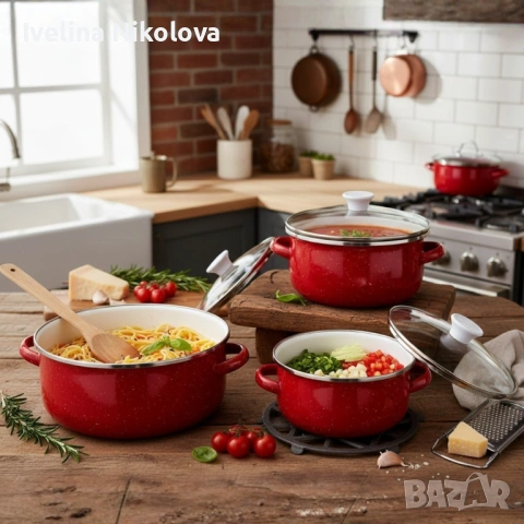 Комплект от 3 тенджери - 16см, 18см, 20см, снимка 5 - Съдове за готвене - 53400301