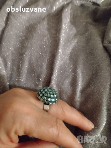 Искрящ син пръстен 💥, снимка 11 - Пръстени - 32713256