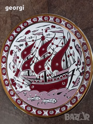 Гръцка декоративна чиния за стена ръчна изработка 