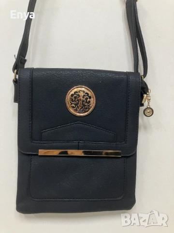 Дамска чанта от еко-кожа за през рамо - черна, снимка 7 - Чанти - 53456942