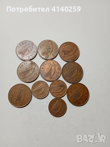 ИРЛАНДИЯ МОНЕТИ 2 ПЕНСА 1971 Г 1 ПЕНИ 1980 Г , снимка 4 - Нумизматика и бонистика - 53183975