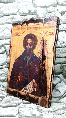 Репродукция на старинна икона на свети Иван Рилски 30/20 см, снимка 2 - Икони - 43397200