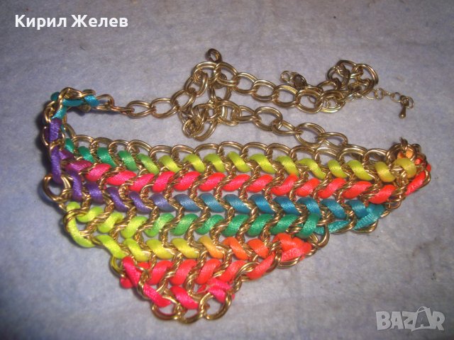 ЗЛАТИСТО ВИНТИДЖ АРТ УКРАШЕНИЕ ОГЪРЛИЦА РЪЧНА ПЛЕТКА 27868, снимка 8 - Колиета, медальони, синджири - 37097150