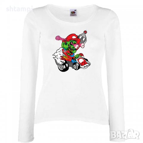Дамска тениска Mario Cart Zombie 3 Игра,Изненада,Подарък,Празник,Повод, снимка 4 - Тениски - 37236098