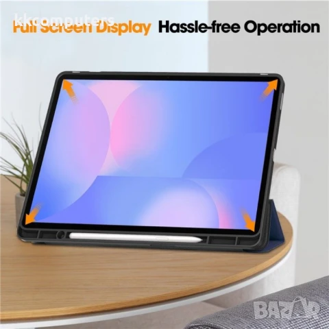 Samsung Galaxy Tab S10 FE+ Смарт Кожен Калъф със Стойка и Скрийн Протектор – 6 Цвята, снимка 13 - Калъфи, кейсове - 50845634