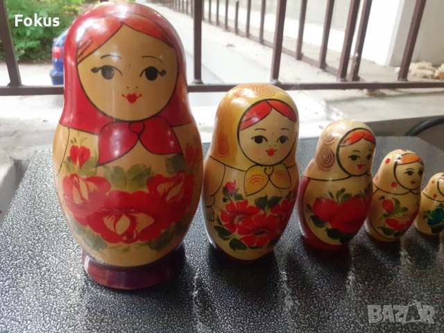 Стара руска кукла матрьошка 8 в 1, снимка 3 - Антикварни и старинни предмети - 53278726