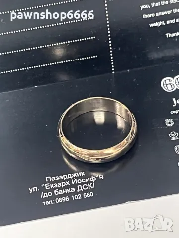 Златна халка 14 карата, снимка 5 - Пръстени - 48473834