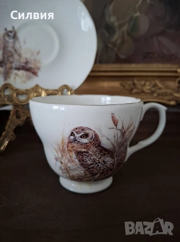 Винтидж голяма чаша с чинийка, снимка 4 - Декорация за дома - 53375288