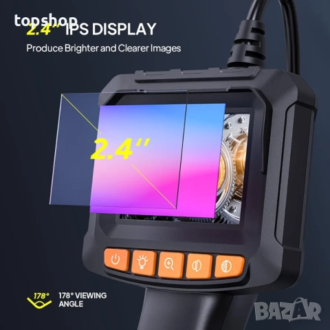 Нов ендоскоп Qimic с фенерче, 1080P HD тръбна камера с 8 светодиода, 2.4-инчов IPS IP67 екран ..., снимка 6 - Аксесоари и консумативи - 52178577