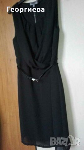 Черна рокля с лачено коланче ПРОМОЦИЯ👗🍀XS, S р-р👗🍀 арт.379, снимка 1 - Рокли - 28085339