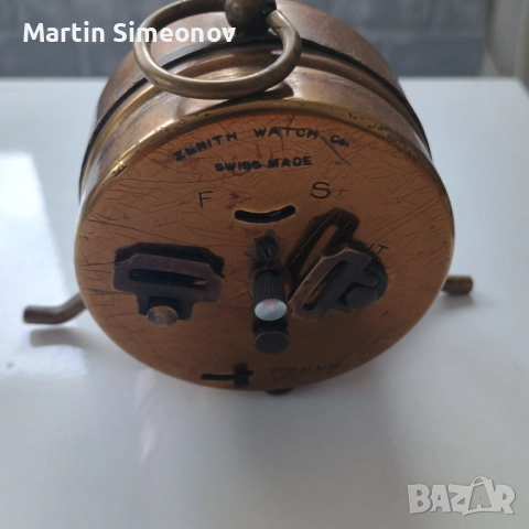 Швейцарски ретро БУДИЛНИК ЗЕНИТ/ ZENITH, снимка 6 - Антикварни и старинни предмети - 52382649