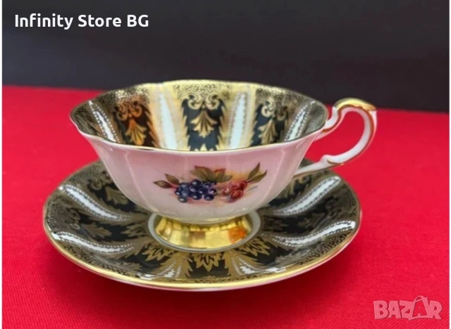 ✨ Paragon England – Circa 1919 – Изискан двоен сет с богата златна декорация 🇬🇧✨, снимка 3 - Антикварни и старинни предмети - 53466101