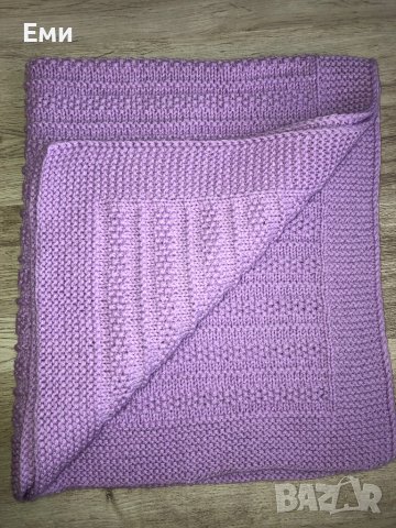 Ръчно изплетено бебешко одеяло, снимка 3 - Спално бельо и завивки - 43851861