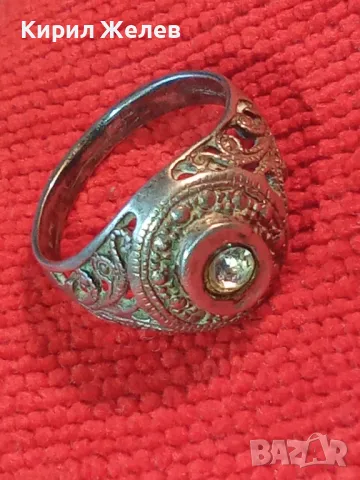 Стар ФЛОРАЛЕН СКЪПОЦЕНЕН СРЕБЪРЕН ПРЪСТЕН СРЕБРО 925 с ЧИСТ ПЛАНИНСКИ КРИСТАЛ АЖУРНА ИЗРАБОТКА 49974, снимка 13 - Пръстени - 49272971