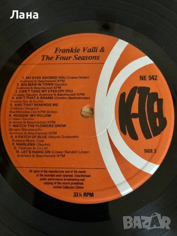 Две плочи в един албум FRANKIE VALLI &THE FOUR SEASONS , снимка 6 - Грамофонни плочи - 43100888