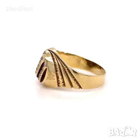 Златен дамски пръстен 5,24гр. размер:59 14кр. проба:585 модел:31740-5, снимка 2 - Пръстени - 50254095