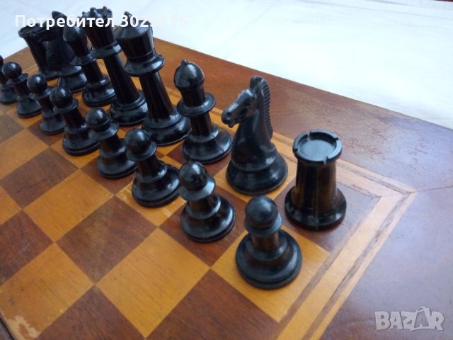 Стар шах за игра в дървена кутия, голяма, дървена табла , снимка 3 - Шах и табла - 43543583