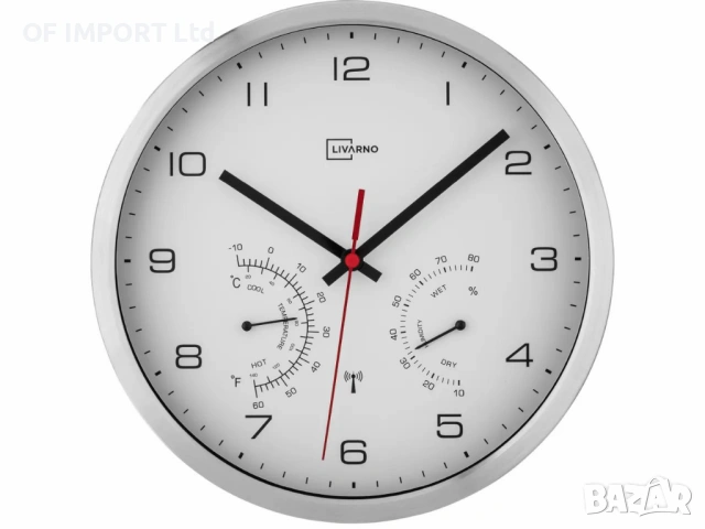 Стенен Часовник с Термометър и Влагомер LIVARNO, снимка 3 - Други стоки за дома - 53451036