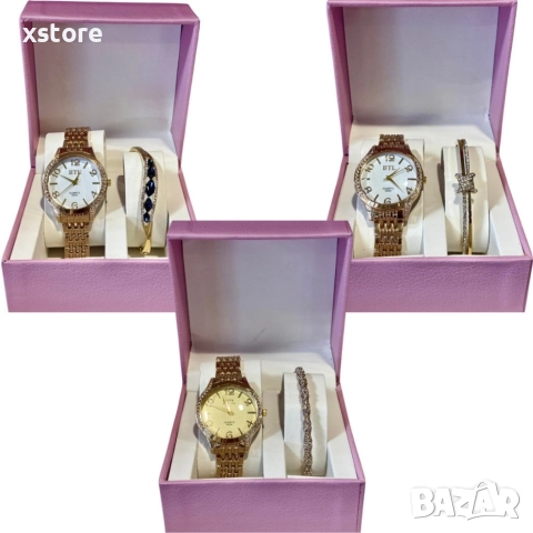 Луксозен дамски часовник с елегантна гривна – стил и изящество в една кутия, снимка 3 - Бижутерийни комплекти - 52793510