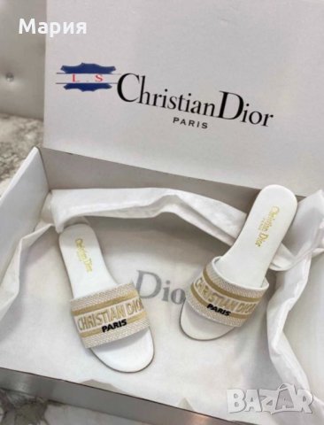 Дамски бели чехли Christian Dior, снимка 1 - Чехли - 33292096