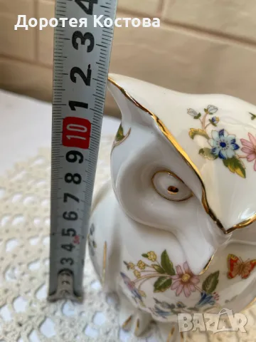 AYNSLEY красива кутийка - бухал от фин костен порцелан от Англия, снимка 5 - Антикварни и старинни предмети - 50181358