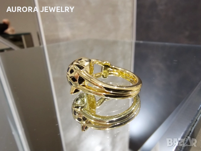 CARTIER Panthere de Cartier Gold Black 5 Diamonds Пръстен, снимка 8 - Пръстени - 52818763