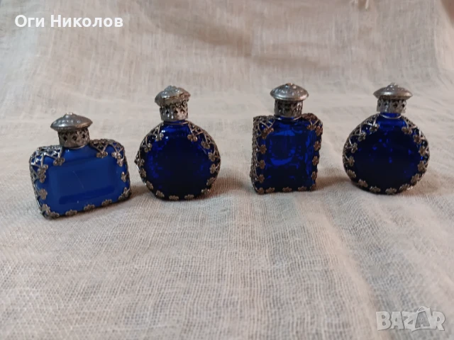 Лот от шишенца от парфюм с метален обков и цветни камъни, снимка 5 - Антикварни и старинни предмети - 50919398